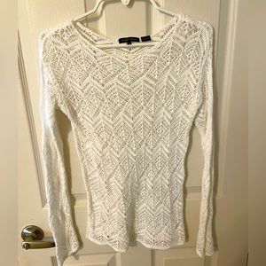 Woven layering sweater